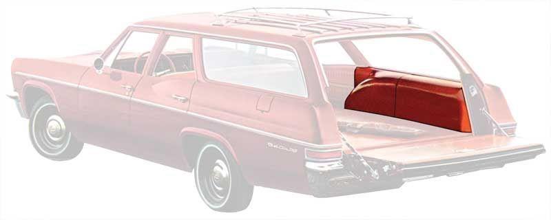 1966 FULL SIZE WAGON RED REAR CARGO COVER SET