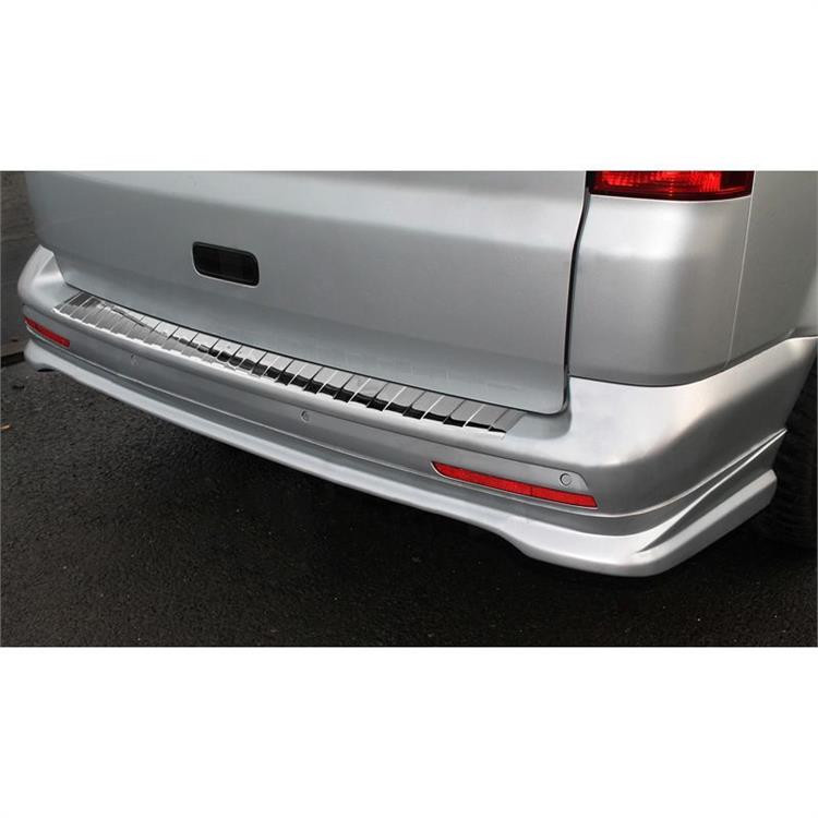 RVS Achterbumperprotector passend voor VW Transporter T5 2003-2015 (alle) & T6 2015- / FL 2019- (met achterdeuren) 'Ribs'