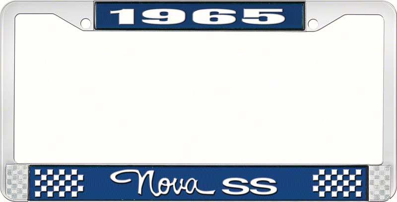 1965 NOVA SS LICENSE PLATE FRAME STYLE 3 BLUE