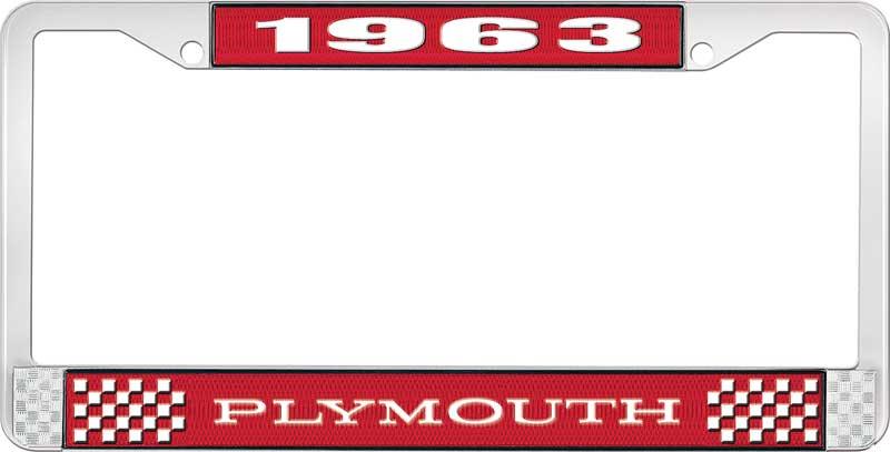 1963 PLYMOUTH LICENSE PLATE FRAME - RED