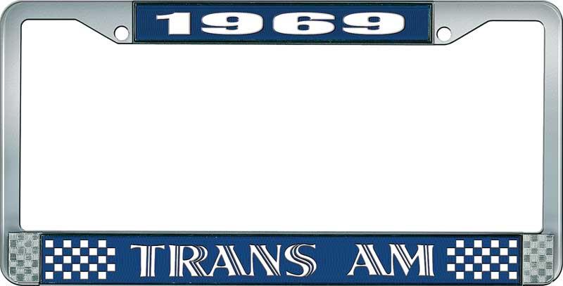 1969 TRANS AM LICENSE PLATE FRAME STYLE 1 BLUE