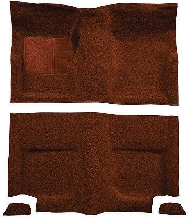 1965-68 Mustang Fastback Passenger Area Nylon Loop Floor Carpet without Fold Downs - Emberglow