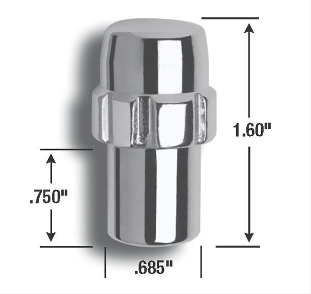 lug nut, 1/2-20", No end, 40,6 mm long, Shank