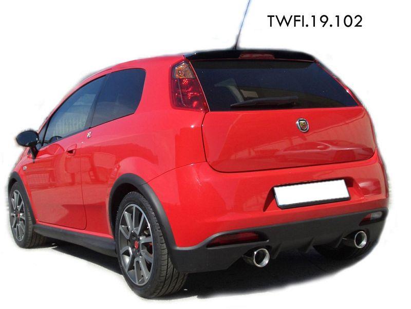 100% RVS Dubbele Sportuitlaat passend voor Fiat Grande Punto 1.4 Turbo Abarth 2006- Links/Rechts 102mm