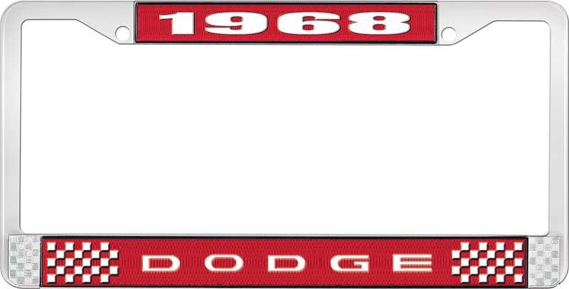1968 DODGE LICENSE PLATE FRAME - RED