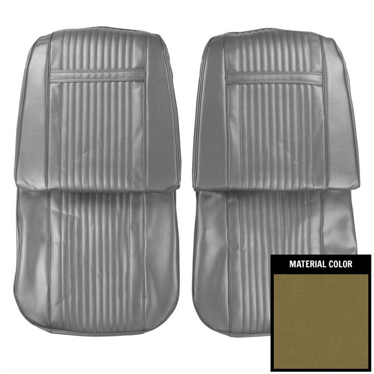 Seat Upholstery, 1966 Grand Prix, Front Buckets, Ivy Gold