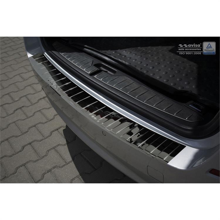 Zwart-Chroom RVS Achterbumperprotector passend voor BMW 5-Serie F11 Touring 2010-2016 'Ribs'