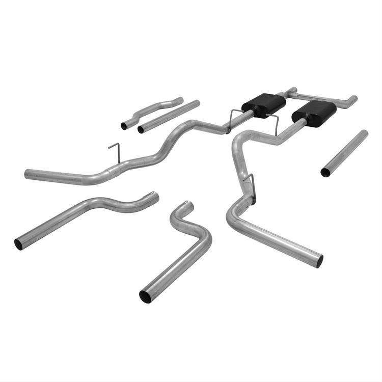 Exhaust System, American Thunder, Header-back, Dual, Steel, Aluminized, Split Rear Exit