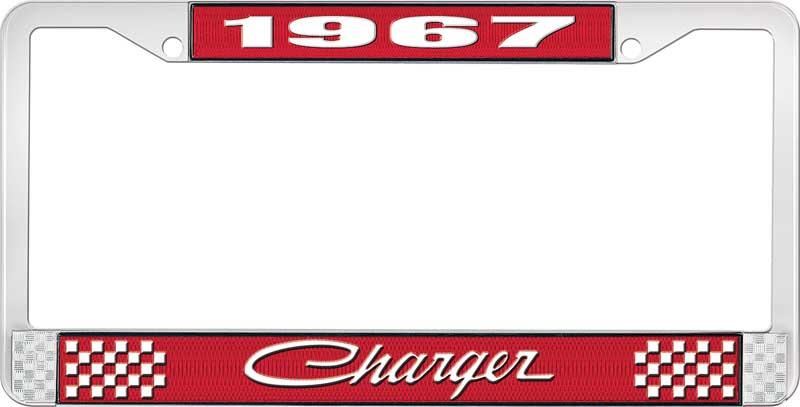 1967 CHARGER LICENSE PLATE FRAME - RED