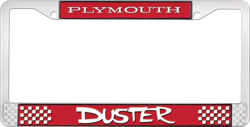 PLYMOUTH DUSTER LICENSE PLATE FRAME - RED