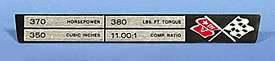 specifikationsplatta 350ci/370hp