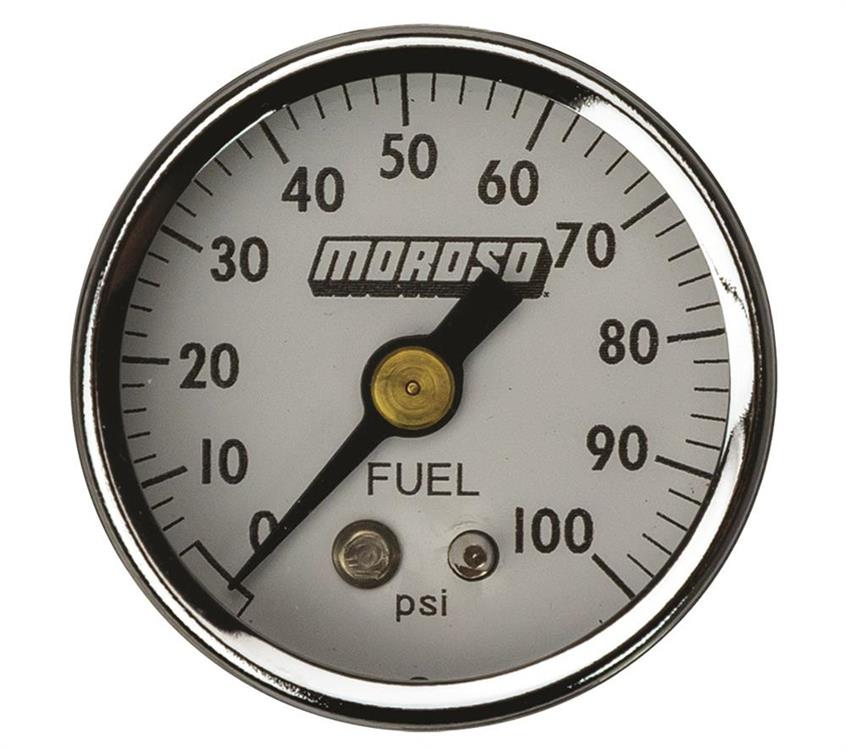 Fuel pressure, 38mm, 0-100 psi, mechanical