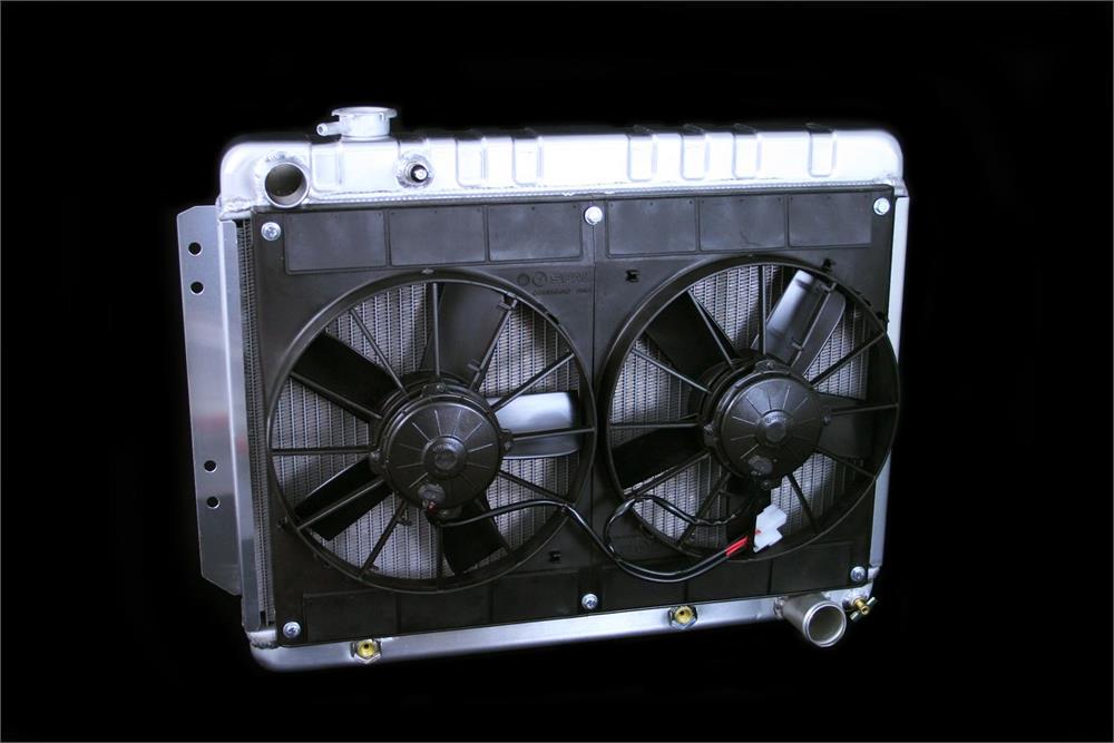 Radiator and Dual Fan, Direct-Fit, Aluminum