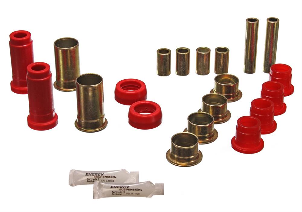 Control Arm Bushings, Front, Upper/Lower, Polyurethane, Red, Ford, Kit