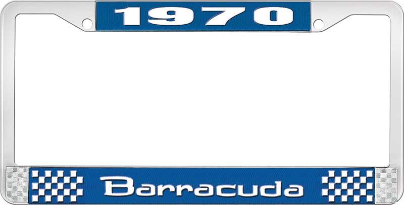 nummerplåtsram 1970 barracuda - blå