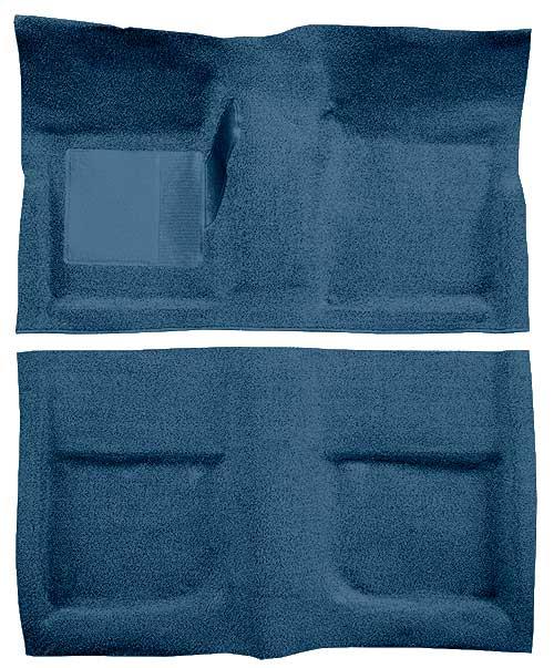1965-68 Mustang Coupe Passenger Area Loop Floor Carpet with Mass Backing - Medium Blue