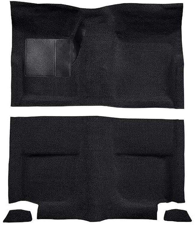 1965-68 Mustang Fastback Passenger Area Nylon Loop Floor Carpet without Fold Downs - Black