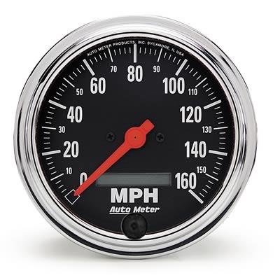 Speedometer 86mm 0-160mph Traditional Chrome Electronic