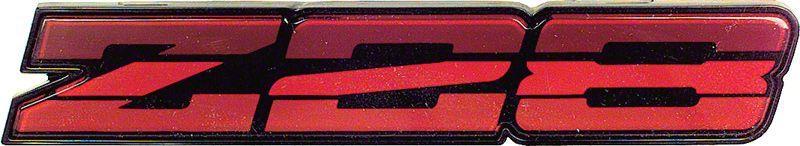Emblem, Rocker Panel, Dark Red, Z/28 Logo, Chevy, Each