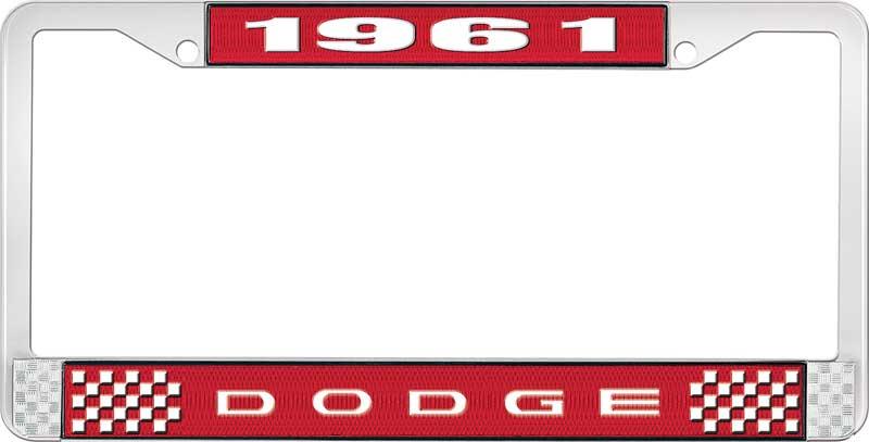 1961 DODGE LICENSE PLATE FRAME - RED