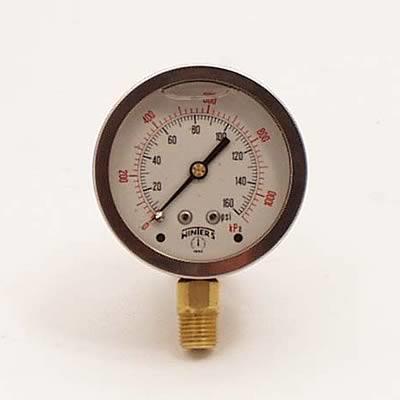 Oil pressure, 0-160 psi, mechanical, liquid filled