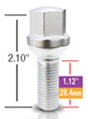 hjulbultar M12x1,5 Gängans längd 28,4mm , 17mm skalle