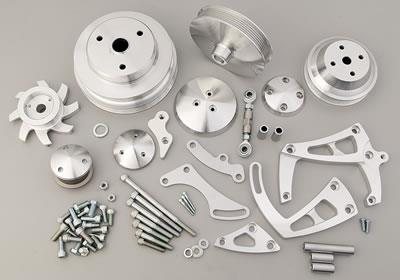 Pulley Kit, Billet aluminum, Serpentine