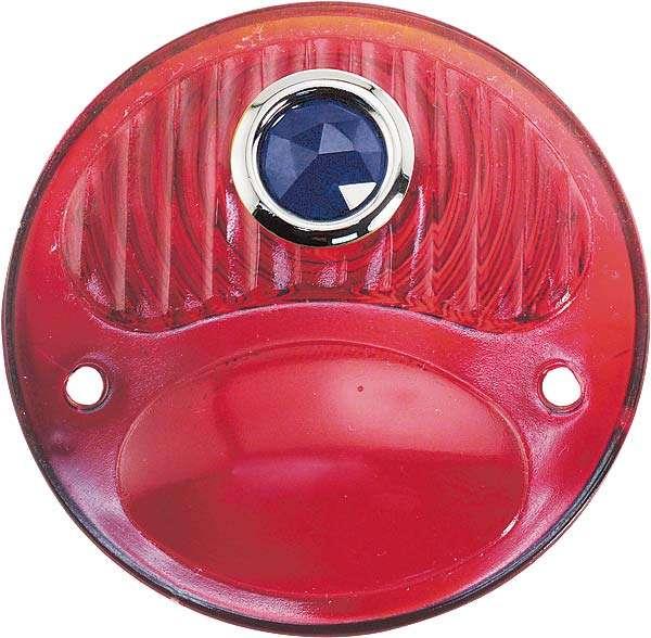 Red Lens With Glass Blue Dot