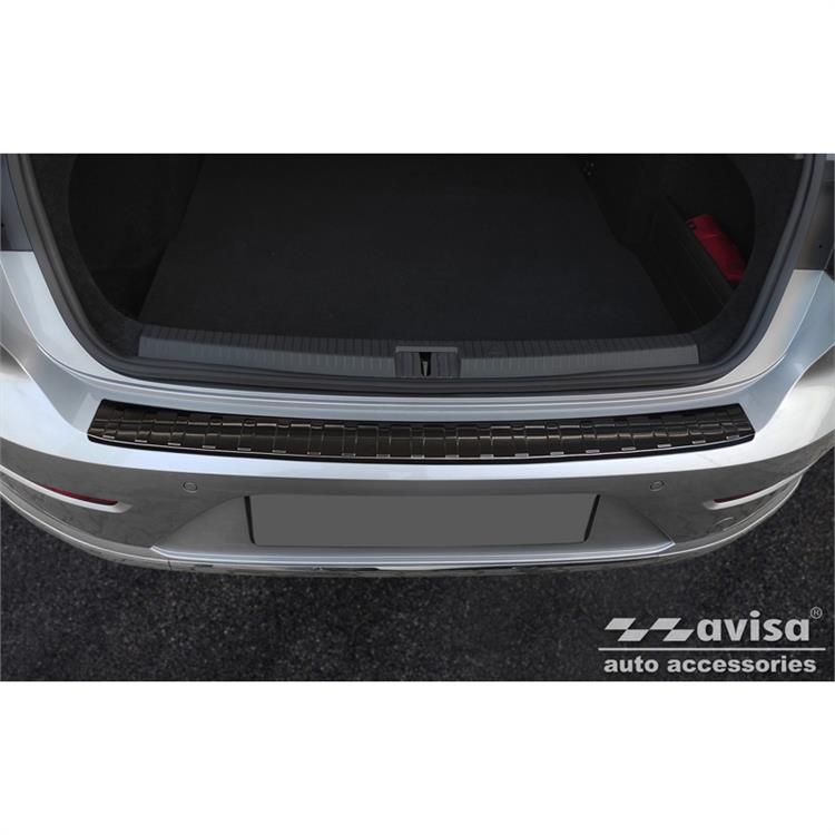 Zwart RVS Achterbumperprotector passend voor Volkswagen Arteon Shooting Brake incl. eHybrid 2020- 'Ribs'