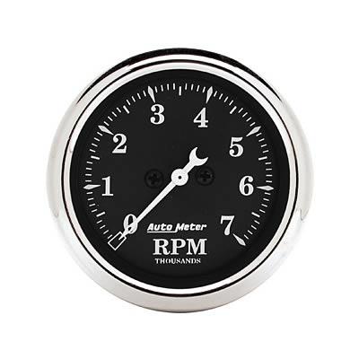 Tachometer 52mm 0-7.000rpm Old Tyme Black