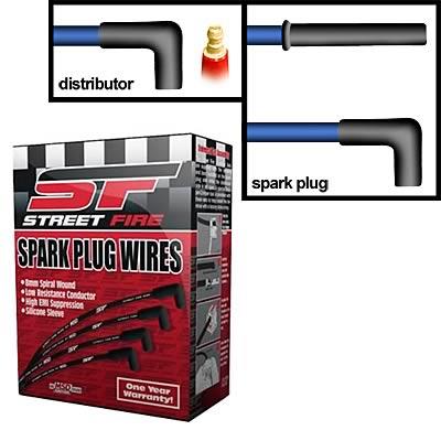 spark plug wire set, 8mm, black