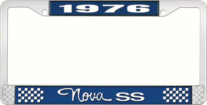 1976 NOVA SS LICENSE PLATE FRAME STYLE 3 BLUE