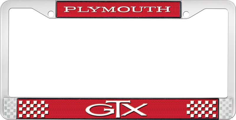 PLYMOUTH GTX LICENSE PLATE FRAME - RED