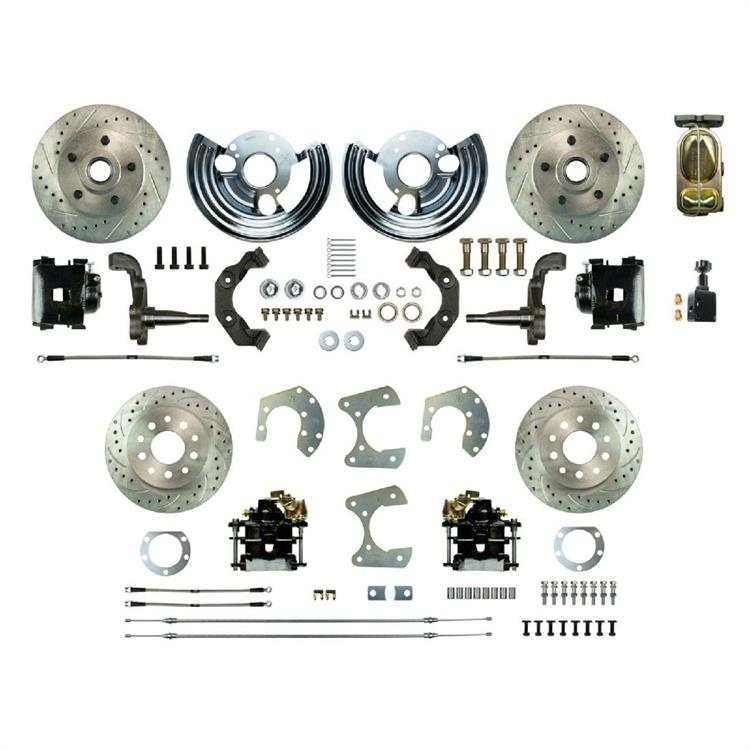 4 Wheel Power Disc Brake Conversion Set with 11" Drilled and Slotted Rotors