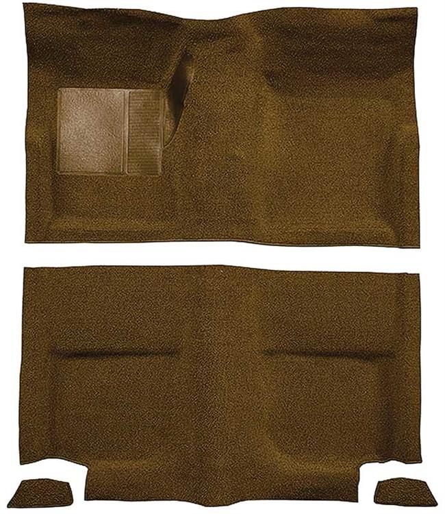 1965-68 Mustang Fastback Passenger Area Nylon Loop Floor Carpet without Fold Downs - Saddle