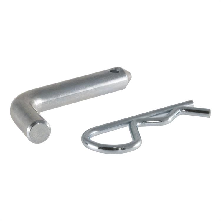 Receiver Hitch Pin, 1/2" Diameter, Steel, Zinc Plated, Clip, Universal