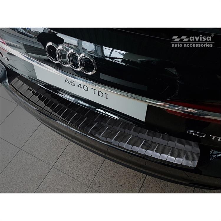 Real 3D Carbon Rear bumper protector suitable for Audi A6 (C8) Avant 2018-