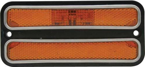 Front LED Side Marker Light with Stainless Steel Trim - Amber