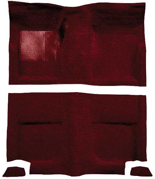 1965-68 Mustang Fastback Loop Floor Carpet without Fold Downs, with Mass Backing - Maroon