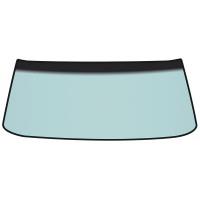 MUSTANG FRONT WINDSHIELD GLASS, 1971-73, Coupe/Convertible green tint , w/ green band