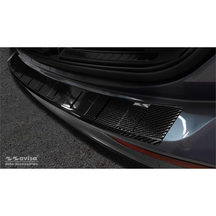 Real 3D Carbon Rear bumper protector suitable for Volvo V60 2018- 'Ribs'