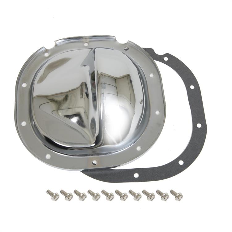 Differential Cover, Rear, Steel, Chrome, Ford, 8.8 in