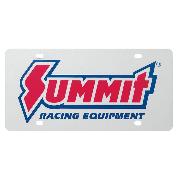 License Plate, White Background, Red/Blue, Summit Racing Equipment® Logo, 12 in.x 6 in., Each