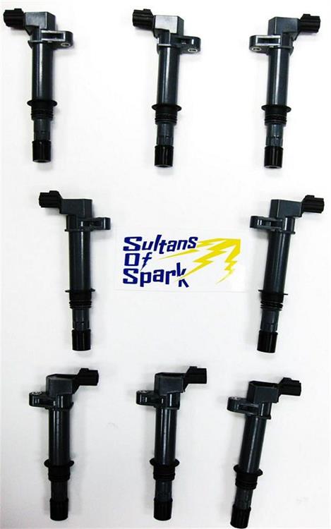 Ignition Coil Pack, SOS, Square, Epoxy Filled, Black, 40,000 V, Set of 8