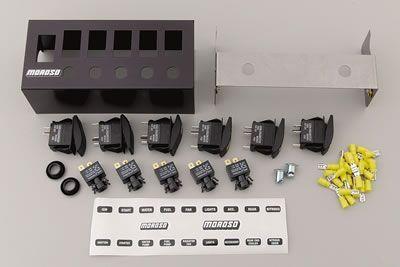 Switch Panel, Aluminum, Black, 8 in