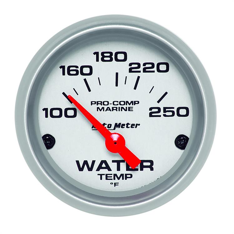 Water Temperature, 2 1/16", 100-250 °F, Marine Silver Ultra-Lite