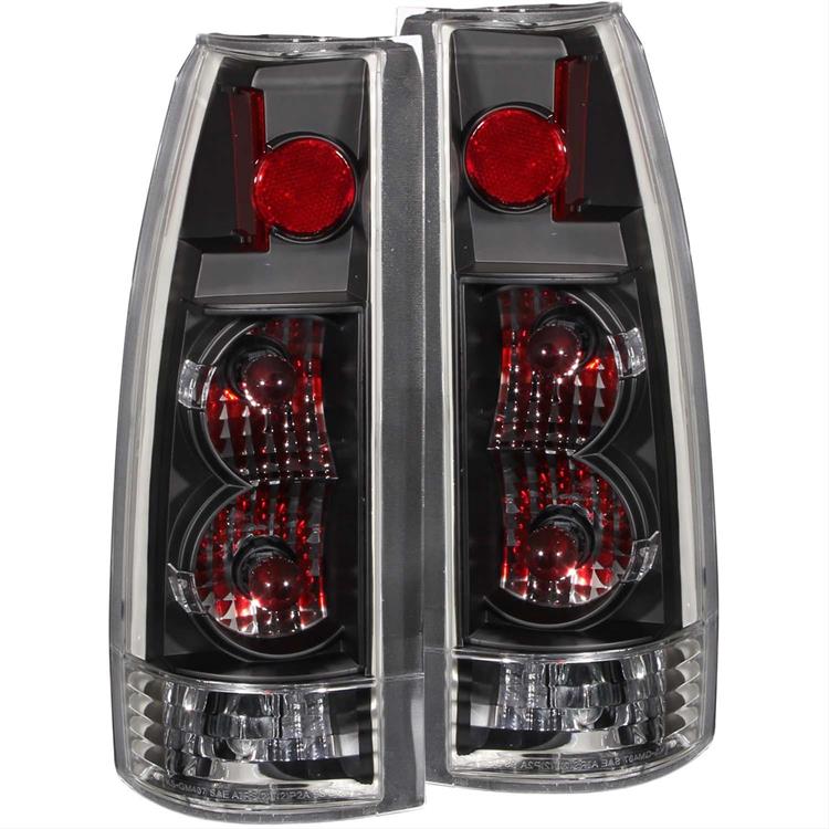 Taillight Assemblies, Euro-Style, Clear with Red Inserts Lens, Black/Clear Housing