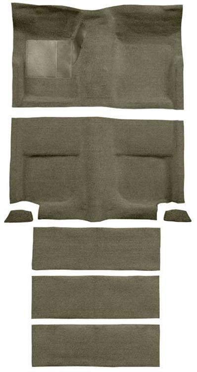 1965-68 Mustang Fastback Passenger Area Loop  Carpet with Fold Downs - Ivy Gold