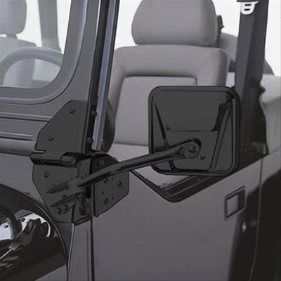 Mirrors, Replacement, Driver and Passenger Side, Manual, Steel, Black, Jeep, Pair