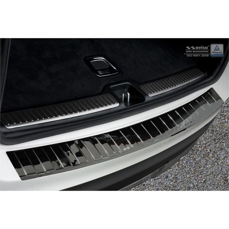 Zwart-Chroom RVS Achterbumperprotector passend voor Mercedes GLC 2015-2019 & FL 2019- 'Ribs'